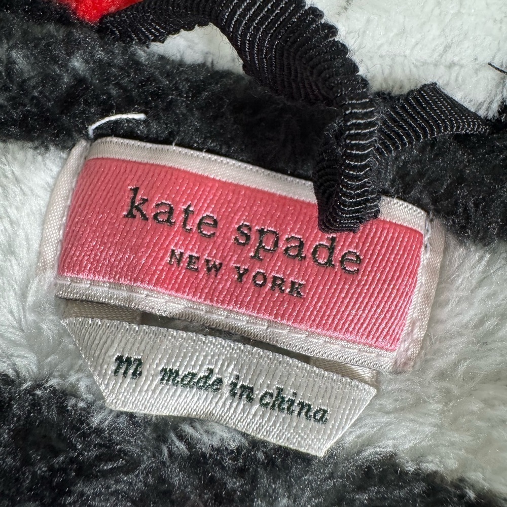 Kate Spade Striped Black and White Robe with Pink Dots Size M - Picture 6 of 9